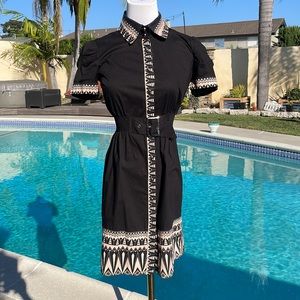 Rampage Super cute Vintage 90’s shirt dress | black and tan | Size S